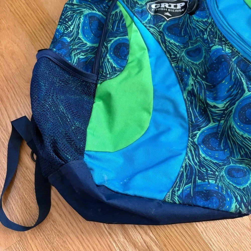 Grip High Sierra Backpack Book Bag Blue Green Kids